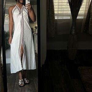 White and Brown Women's Dress